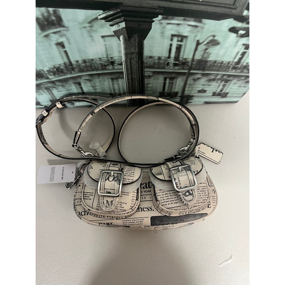 Coach CDC12 Ashton Shoulder Bag With Newspaper Print - Picture 6 of 11